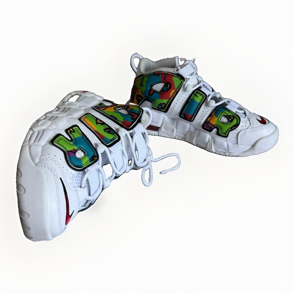 Nike Air More Uptempo Peace Love Basketball GS 6Y Womens 7.5 DM8155-100